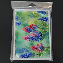 Load image into Gallery viewer, Texas Bluebonnets in Watercolor Greeting Cards -  Blank Note Cards – 8-Pack of Artist-Designed Cards with Envelopes