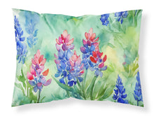 Load image into Gallery viewer, Texas Bluebonnets in Watercolor Fabric Standard Pillowcase – Artistic Decorative Front, White Back
