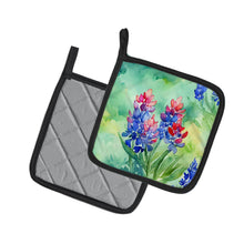 Load image into Gallery viewer, Texas Bluebonnets in Watercolor Pair of Pot Holders