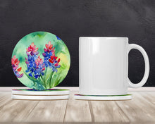Load image into Gallery viewer, Texas Bluebonnets in Watercolor Large Sandstone Coasters Pack of 4