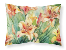 Load image into Gallery viewer, Utah Sego Lilies in Watercolor Fabric Standard Pillowcase – Artistic Decorative Front, White Back