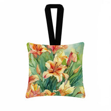 Load image into Gallery viewer, Utah Sego Lilies in Watercolor Hanging Square Fabric Ornament 3.5 × 3.5