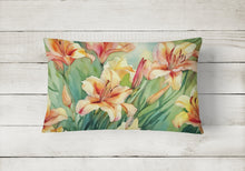 Load image into Gallery viewer, Utah Sego Lilies in Watercolor Fabric Decorative Pillow