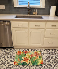 Load image into Gallery viewer, Utah Sego Lilies in Watercolor Memory Foam Kitchen Mat