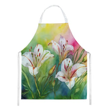Load image into Gallery viewer, Utah Sego Lilies in Watercolor Apron – Artist-Designed Kitchen, BBQ &amp; Craft Apron
