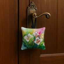 Load image into Gallery viewer, Utah Sego Lilies in Watercolor Hanging Square Fabric Ornament 3.5 × 3.5