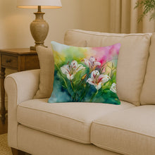Load image into Gallery viewer, Utah Sego Lilies in Watercolor Throw Pillow