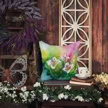 Load image into Gallery viewer, Utah Sego Lilies in Watercolor Throw Pillow