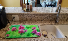 Load image into Gallery viewer, Vermont Red Clover in Watercolor Dish Drying Mat