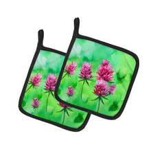 Load image into Gallery viewer, Vermont Red Clover in Watercolor Pair of Pot Holders