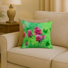 Load image into Gallery viewer, Vermont Red Clover in Watercolor Throw Pillow
