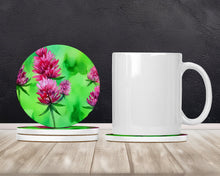 Load image into Gallery viewer, Vermont Red Clover in Watercolor Large Sandstone Coasters Pack of 4