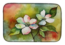 Load image into Gallery viewer, Virginia American Dogwood in Watercolor Dish Drying Mat