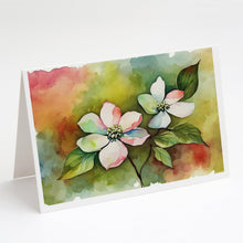 Load image into Gallery viewer, Virginia American Dogwood in Watercolor Greeting Cards -  Blank Note Cards – 8-Pack of Artist-Designed Cards with Envelopes