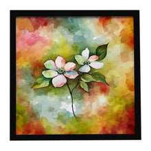 Load image into Gallery viewer, Virginia American Dogwood in Watercolor Framed Metal Print