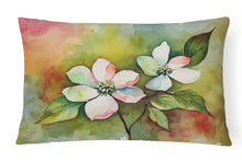 Load image into Gallery viewer, Virginia American Dogwood in Watercolor Fabric Decorative Pillow