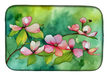 Load image into Gallery viewer, Virginia American Dogwood in Watercolor Dish Drying Mat