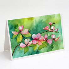 Load image into Gallery viewer, Virginia American Dogwood in Watercolor Greeting Cards -  Blank Note Cards – 8-Pack of Artist-Designed Cards with Envelopes