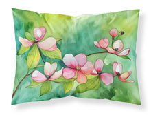 Load image into Gallery viewer, Virginia American Dogwood in Watercolor Fabric Standard Pillowcase – Artistic Decorative Front, White Back