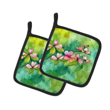 Load image into Gallery viewer, Virginia American Dogwood in Watercolor Pair of Pot Holders