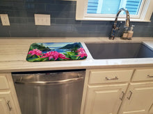 Load image into Gallery viewer, Washington Coast Rhododendrons in Watercolor Dish Drying Mat