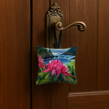Load image into Gallery viewer, Washington Coast Rhododendrons in Watercolor Hanging Square Fabric Ornament 3.5 × 3.5
