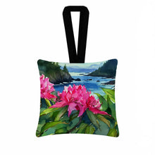 Load image into Gallery viewer, Washington Coast Rhododendrons in Watercolor Hanging Square Fabric Ornament 3.5 × 3.5
