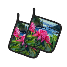 Load image into Gallery viewer, Washington Coast Rhododendrons in Watercolor Pair of Pot Holders