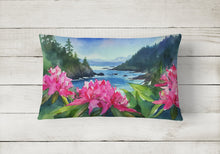 Load image into Gallery viewer, Washington Coast Rhododendrons in Watercolor Fabric Decorative Pillow