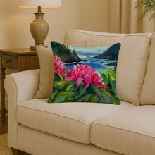 Load image into Gallery viewer, Washington Coast Rhododendrons in Watercolor Throw Pillow