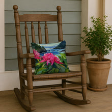 Load image into Gallery viewer, Washington Coast Rhododendrons in Watercolor Throw Pillow