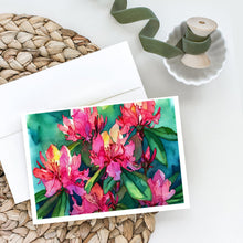 Load image into Gallery viewer, West Virginia Rhododendrons in Watercolor Greeting Cards -  Blank Note Cards – 8-Pack of Artist-Designed Cards with Envelopes