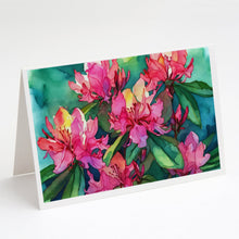 Load image into Gallery viewer, West Virginia Rhododendrons in Watercolor Greeting Cards -  Blank Note Cards – 8-Pack of Artist-Designed Cards with Envelopes