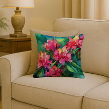 Load image into Gallery viewer, West Virginia Rhododendrons in Watercolor Throw Pillow