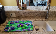 Load image into Gallery viewer, Wisconsin Wood Violets in Watercolor Dish Drying Mat