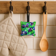 Load image into Gallery viewer, Wisconsin Wood Violets in Watercolor Hanging Square Fabric Ornament 3.5 × 3.5