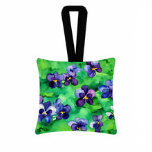 Load image into Gallery viewer, Wisconsin Wood Violets in Watercolor Hanging Square Fabric Ornament 3.5 × 3.5