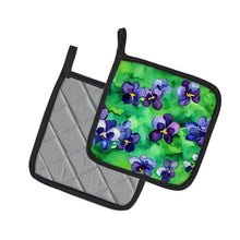 Load image into Gallery viewer, Wisconsin Wood Violets in Watercolor Pair of Pot Holders