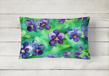 Load image into Gallery viewer, Wisconsin Wood Violets in Watercolor Fabric Decorative Pillow