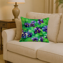 Load image into Gallery viewer, Wisconsin Wood Violets in Watercolor Throw Pillow
