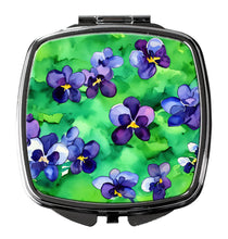 Load image into Gallery viewer, Wisconsin Wood Violets in Watercolor Compact Mirror