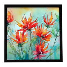 Load image into Gallery viewer, Wyoming Indian Paintbrush in Watercolor Framed Metal Print