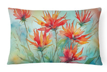 Load image into Gallery viewer, Wyoming Indian Paintbrush in Watercolor Fabric Decorative Pillow