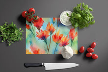 Load image into Gallery viewer, Wyoming Indian Paintbrush in Watercolor Glass Cutting Boards – Durable, Decorative Kitchen Art Large
