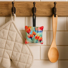 Load image into Gallery viewer, Wyoming Indian Paintbrush in Watercolor Hanging Square Fabric Ornament 3.5 × 3.5