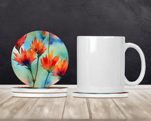 Load image into Gallery viewer, Wyoming Indian Paintbrush in Watercolor Large Sandstone Coasters Pack of 4