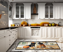 Load image into Gallery viewer, Affenpinscher Fall Kitchen Pumpkins Runner Mat 28x58