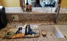 Load image into Gallery viewer, Afghan Hound Fall Kitchen Pumpkins Dish Drying Mat