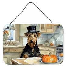 Load image into Gallery viewer, Airedale Terrier Fall Kitchen Pumpkins Wall or Door Hanging Prints