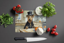 Load image into Gallery viewer, Airedale Terrier Fall Kitchen Pumpkins Glass Cutting Boards – Durable, Decorative Kitchen Art Large